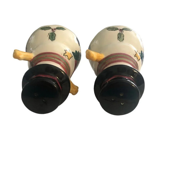 VINTAGE SANGO 1990's Snowman Salt & Pepper Shakers Christmas Xmas Winter - Picture 5 of 6